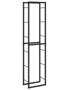 vidaXL Regál na krbové drevo čierny 50x30x209 cm oceľ