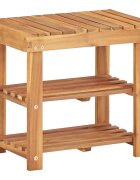 vidaXL Regál na topánky 50x32x45 cm masívne akáciové drevo