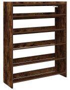vidaXL Regál na topánky dymový dub 80x25x100 cm kompozitné drevo