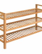 vidaXL Regál na topánky s 3 policami 100x27x60 cm dubový masív