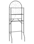 vidaXL Regál nad WC čierny 60x33x174 cm