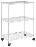 vidaXL Regál s 3 policami na kolieskach 60x35x81 cm chrómový 150 kg