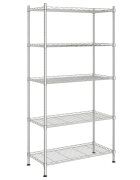 vidaXL Regál s 5 policami 90x35x180 cm chrómovaný 250 kg