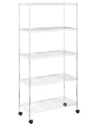 vidaXL Regál s 5 policami na kolieskach 75x35x155 cm chrómový 250 kg