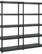 vidaXL Regál s 5 úložnými poličkami čierny 170x40x185 cm plastový