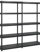 vidaXL Regál s 5 úložnými poličkami čierny 183x457x185 cm plastový