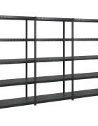 vidaXL Regál s 5 úložnými poličkami čierny 255x40x185 cm plastový