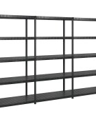 vidaXL Regál s 5 úložnými poličkami čierny 2745x457x185 cm plastový