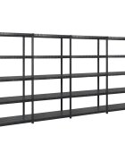 vidaXL Regál s 5 úložnými poličkami čierny 340x40x185 cm plastový