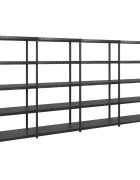 vidaXL Regál s 5 úložnými poličkami čierny 366x457x185 cm plastový