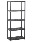 vidaXL Regál s 5 úložnými poličkami čierny 71x38x170 cm plastový