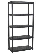 vidaXL Regál s 5 úložnými poličkami čierny 85x40x185 cm plastový