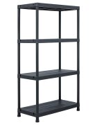 vidaXL Regál s úložnými poličkami čierny 60x30x138 cm plast 100 kg