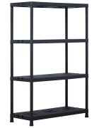 vidaXL Regál s úložnými poličkami čierny 90x40x138 cm plastový 220 kg