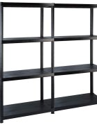 vidaXL Regál so 4 úložnými poličkami čierny 122x305x130 cm plastový
