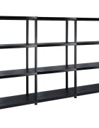 vidaXL Regál so 4 úložnými poličkami čierny 183x305x130 cm plastový