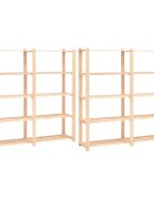 vidaXL Regály s 5 policami 2 ks 170x38x170 cm borovicový masív 500 kg
