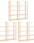 vidaXL Regály s 5 policami 3 ks 170x38x170 cm borovicový masív 500 kg