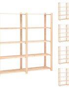 vidaXL Regály s 5 policami 5 ks 170x38x170 cm borovicový masív 500 kg