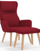 vidaXL Relaxačné kreslo s podnožkou vínovo-červené zamat
