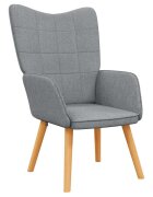 vidaXL Relaxačné kreslo svetlosivé látka