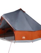vidaXL Rodinný stan tipi 12 osôb sivo-oranžový vodeodolný