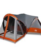 vidaXL Rodinný stan tipi 8 osôb sivo-oranžový vodeodolný