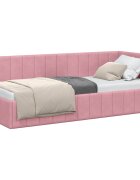 vidaXL Rohový rám postele Ružová 80 x 200 cm Zamat