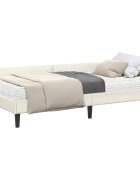 vidaXL Rohový rám postele s matracom 2 ks Krémová 90 x 200 cm Zamat
