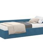 vidaXL Rohový rám postele s matracom 2 ks Modrá 90 x 200 cm Zamat