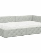 vidaXL Rohový rám postele Svetlosivá 90 x 200 cm Zamat