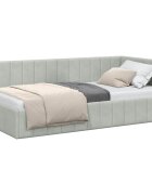 vidaXL Rohový rám postele Svetlosivá 90 x 200 cm Zamat