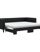 vidaXL Rozkladacia denná posteľ s matracmi čierna 90x200 cm látka