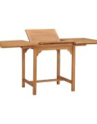 vidaXL Rozťahovací záhradný stôl (110-160)x80x75 cm tíkový masív