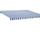 vidaXL Ručná zaťahovacia markíza s LED modro-biela 300x250 cm