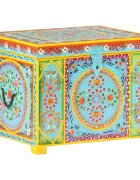 vidaXL Ručne maľovaný úložný box 50x40x40 cm masívne mangovníkové drevo