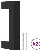 vidaXL Rukoväte na skrinku 20 ks čierna 64 mm nehrdzavejúca oceľ
