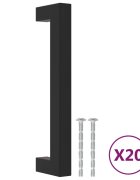 vidaXL Rukoväte na skrinku 20 ks čierne 128 mm nehrdzavejúca oceľ