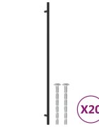 vidaXL Rukoväte na skrinku 20 ks čierne 480 mm nehrdzavejúca oceľ