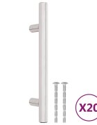 vidaXL Rukoväte na skrinku 20 ks strieborné 96 mm nehrdzavejúca oceľ