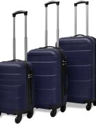 vidaXL Sada 3 škrupinových kufrov s kolieskami modrá 455/55/66 cm