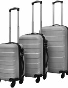 vidaXL Sada 3 škrupinových kufrov s kolieskamistrieborná 455/55/66cm