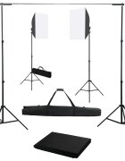 vidaXL Sada do fotoštúdia so softbox svetlami a pozadím