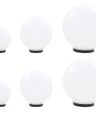 vidaXL Sada LED lámp v tvare gule 6 ks 20/30/40 cm PMMA