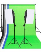 vidaXL Sada osvetlenia do fotoštúdia s pozadiami a softboxmi