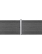 vidaXL Sada plotových panelov WPC 353x105 cm čierna