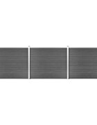 vidaXL Sada plotových panelov WPC 526x146 cm čierna
