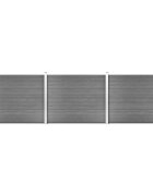vidaXL Sada plotových panelov WPC 526x146 cm sivá