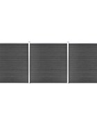 vidaXL Sada plotových panelov WPC 526x186 cm čierna