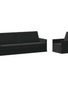 vidaXL Sada pohoviek 2 pcs Čierna Zamat